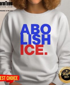 Premium Abolish Ice 2025 Sweatshirt in black featuring bold lettering, perfect for stylish activism and cold weather.
