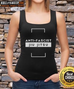 Premium Anti-Fascist Jiu Jitsu Tank Top featuring bold graphics and a comfortable fit for martial arts enthusiasts.
