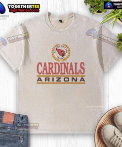 Premium Arizona Cardinals Crest Washed T-Shirt featuring a distressed logo on soft fabric, perfect for fans.