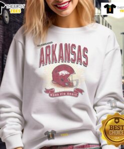 Premium Arkansas Razorbacks Prime Play Sweatshirt in red, featuring team logo and cozy design for fans.