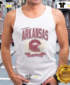 Alt Text: Premium Arkansas Razorbacks Prime Play Tank Top featuring team colors and logo, perfect for game day wear.