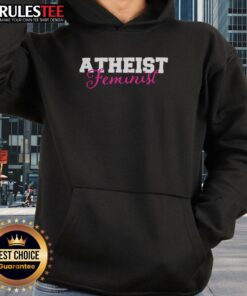 Premium Atheist Feminist Hoodie in black with bold graphic design, perfect for expressing empowerment and individuality.