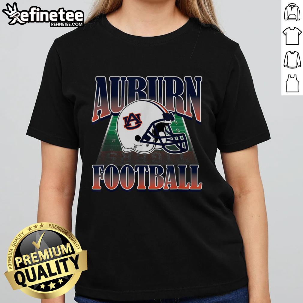 Premium Auburn Tigers Football Helmet College Game Day Fan Gear Ladies Tee Premium Auburn Tigers football helmet on ladies' tee, perfect college game day fan gear for passionate supporters.