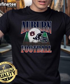 Premium Auburn Tigers football helmet graphic on a stylish college game day fan gear T-shirt for enthusiastic supporters.