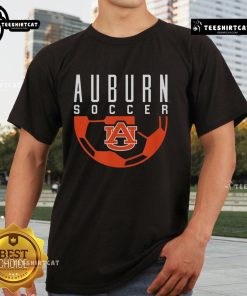 Premium Auburn Tigers soccer logo on an Auburn University gear T-shirt, perfect for fans and athletes.