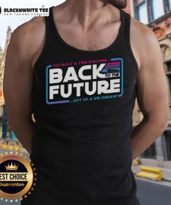 Premium Back to the Future tank top featuring a Delorean time machine design for fans of the classic movie.