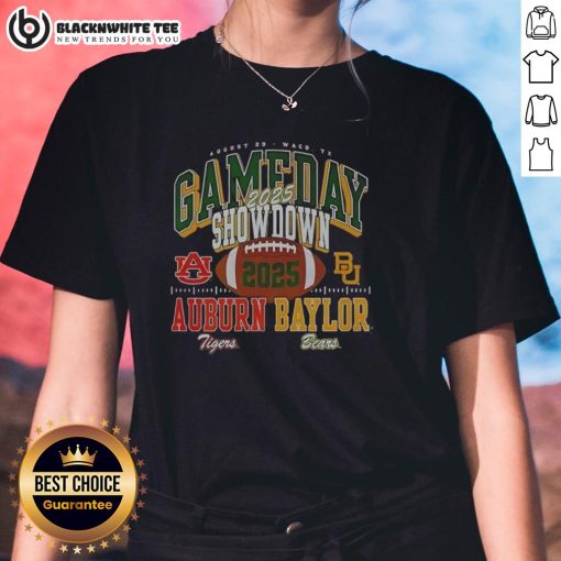 Premium Baylor Bears vs Auburn Tigers 2025 Gameday Showdown Football ladies tee in stylish design for fans.