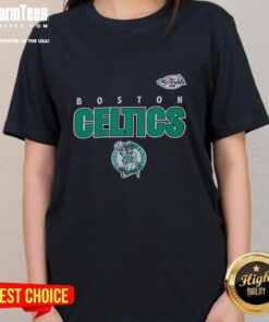 Premium Boston Celtics Throwback Ladies Tee featuring vintage design and vibrant team colors for stylish fan apparel.
