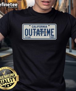 Premium California Outatime Future 1985 T-Shirt featuring a retro design inspired by the classic film.