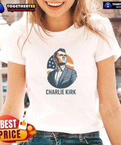 Premium Charlie Kirk 3D Heroic Ladies Tee featuring a stylish design, perfect for fans of Charlie Kirk's message.