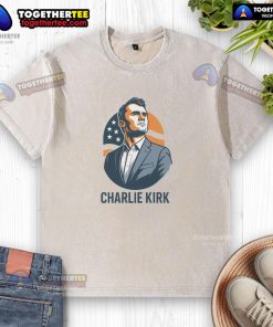Premium Charlie Kirk 3D Heroic Washed T-Shirt in soft cotton, featuring a vibrant graphic design and comfortable fit.