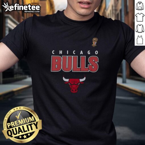 Premium Chicago Bulls Throwback T-Shirt featuring classic logo and vintage design, perfect for basketball fans.