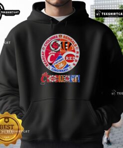 Premium Cincinnati sports hoodie featuring Cyclones, Bengals, Reds, and Bearcat logos for ultimate fan style.
