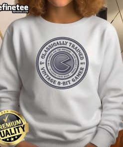 Premium Classically Trained Vintage 8-Bit Gamer Sweatshirt featuring retro graphics and a comfortable fit for gaming enthusiasts.