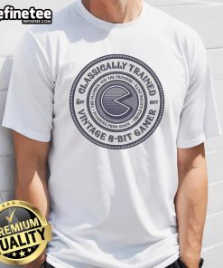 Premium Classically Trained Vintage 8-Bit Gamer T-Shirt featuring retro gaming design and nostalgic 8-bit graphics.