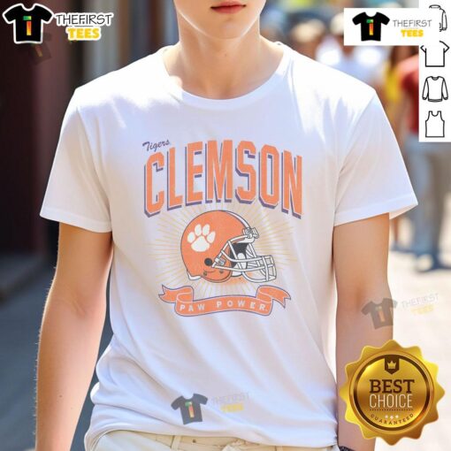 Alt Text: Premium Clemson Tigers Prime Play T-Shirt featuring vibrant team colors and logo, perfect for fans and game day.