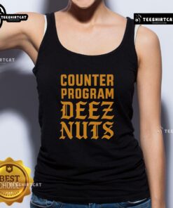 Premium Counter Program Deez Nuts Tank Top featuring a bold graphic design, perfect for casual wear and humor lovers.