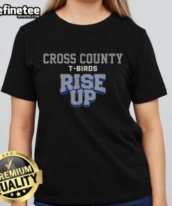 Premium Cross County T-Birds Rise Up Ladies Tee in vibrant colors, perfect for team spirit and casual wear.