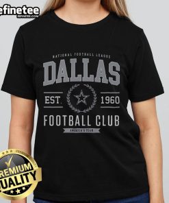 Alt Text: Stylish Premium Dallas Cowboys Football Club Ladies Tee, perfect for fans showcasing team spirit and comfort.