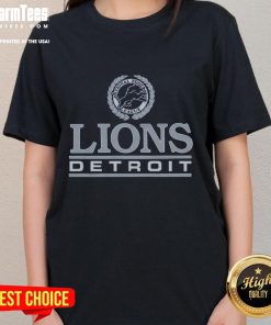 Alt Text: Premium Detroit Lions Crest Ladies Tee featuring a stylish design and soft fabric, perfect for fans and casual wear.