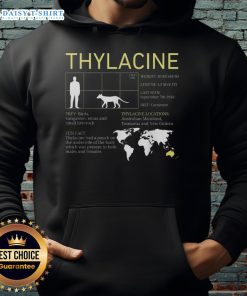 Premium extinct Thylacine Tasmanian Tiger vintage wildlife hoodie featuring a detailed graphic of the iconic creature.