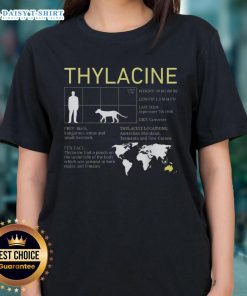 Premium extinct Thylacine Tasmanian Tiger vintage wildlife ladies tee featuring a unique graphic design.