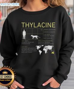 Premium Extinct Thylacine Tasmanian Tiger vintage wildlife sweatshirt with detailed graphic design, perfect for nature lovers.