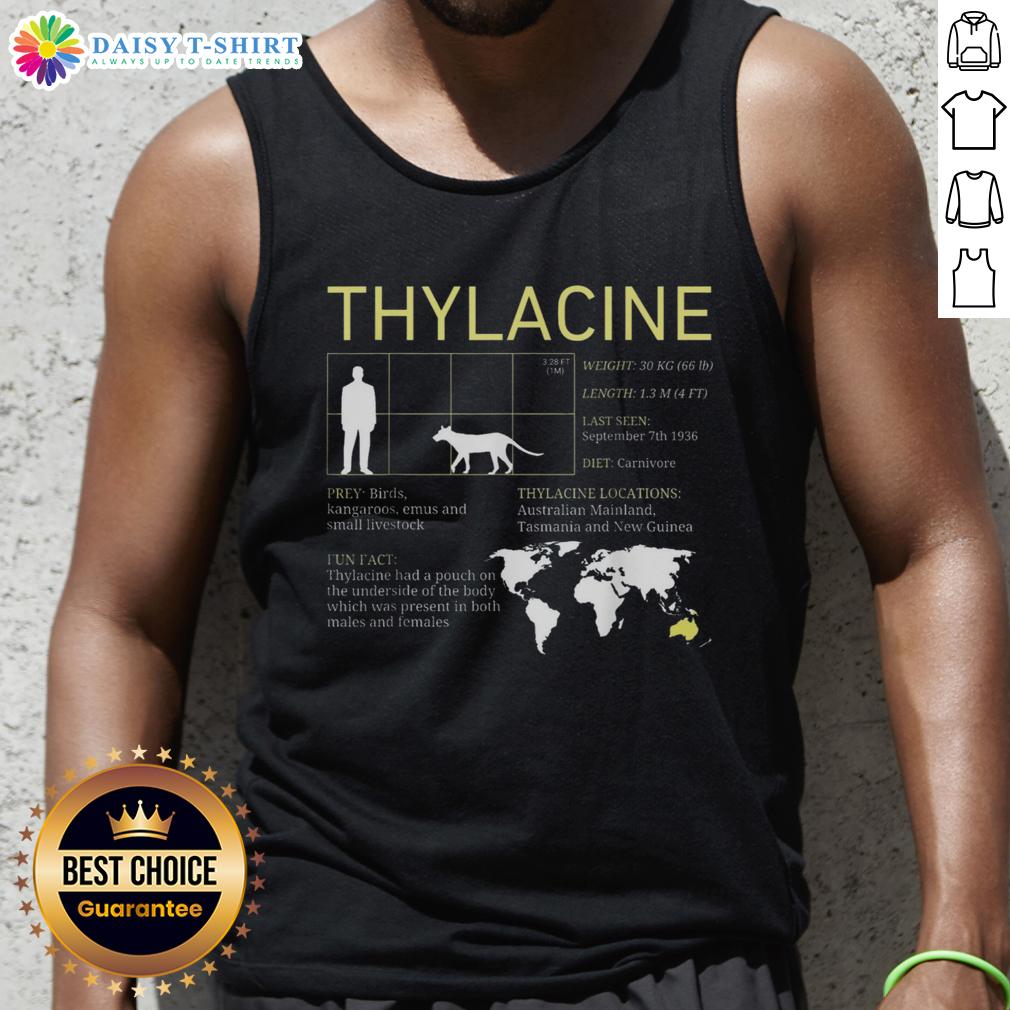 Premium Extinct Thylacine Tasmanian Tiger Vintage Wildlife Tank Top Premium Extinct Thylacine Tasmanian Tiger vintage wildlife tank top featuring a detailed graphic of the iconic marsupial.