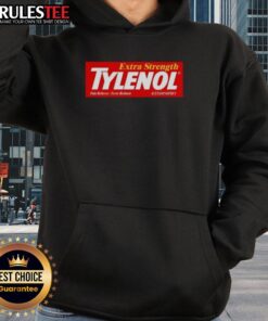 Alt Text: Premium Extra Strength Tylenol logo hoodie featuring a stylish design for comfort and casual wear.