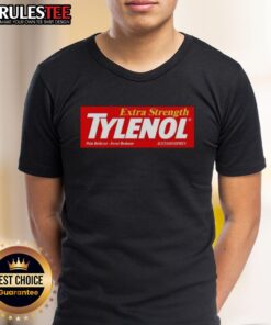 Alt Text: Premium Extra Strength Tylenol logo t-shirt featuring a bold design and vibrant colors for comfort and style.
