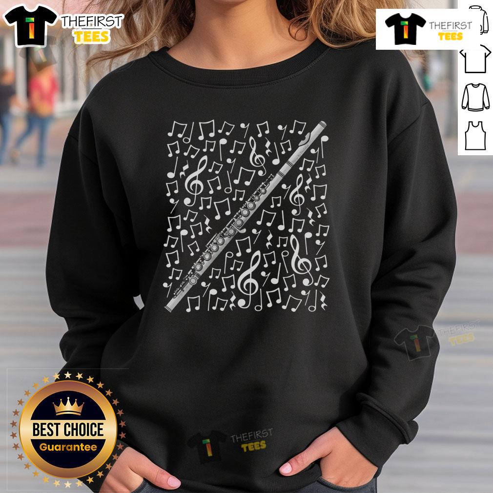 Premium Flute Musical Notes Flutist Woodwind Musician Music Teacher Sweatshirt Premium flute sweatshirt featuring musical notes, perfect for flutists, woodwind musicians, and music teachers.
