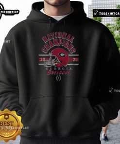 Premium Georgia Bulldogs 2021 CFP National Champions hoodie featuring team logo and championship design.