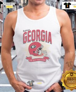 Alt Text: Premium Georgia Bulldogs Prime Play Tank Top featuring team colors and logo, perfect for game day and casual wear.