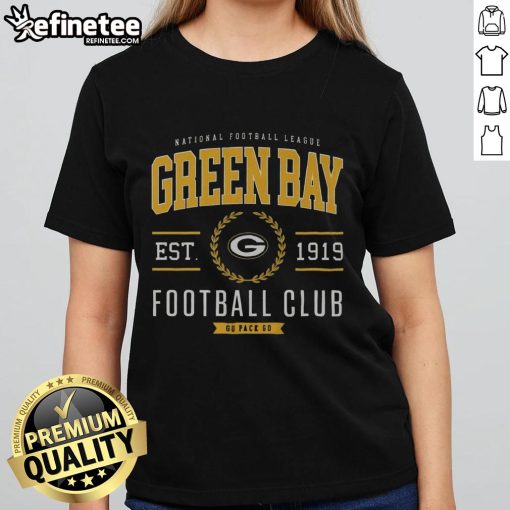 Premium Green Bay Packers Football Club ladies tee in vibrant green, perfect for fans and casual wear.