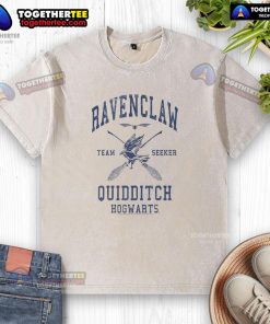 Premium Harry Potter Ravenclaw Quidditch Team Seeker T-shirt in collegiate washed style, perfect for fans and collectors.