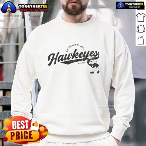 Premium Hawkeye Script Logo Sweatshirt featuring a stylish design in soft fabric, perfect for casual wear.