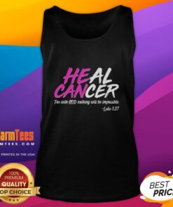 Premium 'Heal Cancer With God' tank top in vibrant colors, perfect for spreading hope and faith during tough times.