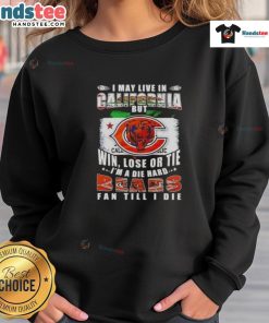 Premium sweatshirt for Chicago Bears fans living in California, showcasing die-hard team spirit and loyalty.