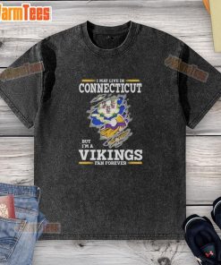 Premium washed t-shirt for Minnesota Vikings fans living in Connecticut, showcasing team spirit and style.