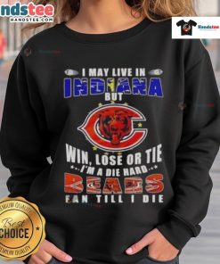 Premium sweatshirt for die-hard Chicago Bears fans living in Indiana, showcasing team spirit and loyalty.