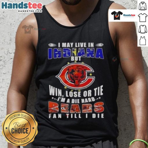 Premium tank top for die-hard Chicago Bears fans living in Indiana, featuring bold team spirit and loyalty design.