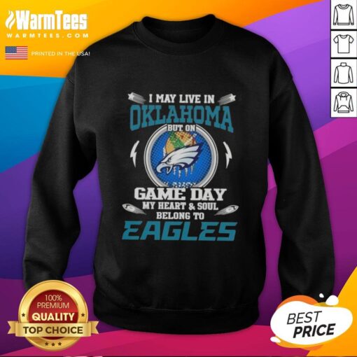 Alt Text: Premium sweatshirt for fans who love Philadelphia Eagles, perfect for game day in Oklahoma.