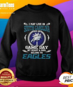 Premium sweatshirt: South Carolina fan showing love for Philadelphia Eagles on game day with heart and soul.