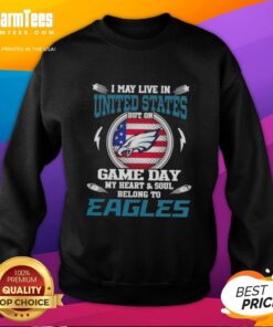 Premium Philadelphia Eagles sweatshirt for game day pride, showcasing love for the team while living in the United States.