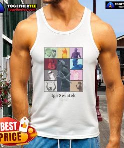 Premium Iga Swiatek Eras Tour player collage on a stylish tank top for tennis lovers.