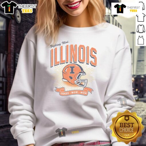 Premium Illinois Fighting Illini Prime Play Sweatshirt in vibrant orange, perfect for game day and fan apparel.