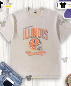 Premium Illinois Fighting Illini Prime Play Washed T-Shirt in vibrant orange, perfect for fans and casual wear.