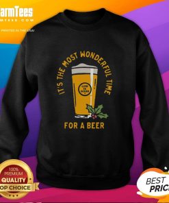 Premium 'It's The Most Wonderful Time For A Beer' sweatshirt, perfect for cozy gatherings and beer lovers.