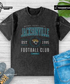 Premium Jacksonville Jaguars Football Club washed t-shirt in team colors, showcasing the logo and casual style.