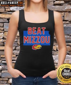 Alt Text: Premium Jayhawk Kansas Beat Mizzou Logo Tank Top featuring vibrant team colors and eye-catching design.
